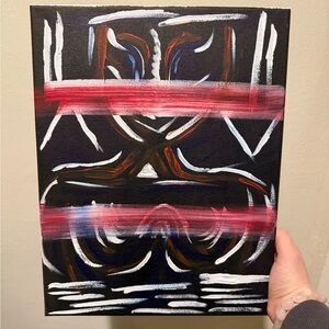 Abstract Black and Red Canvas Art